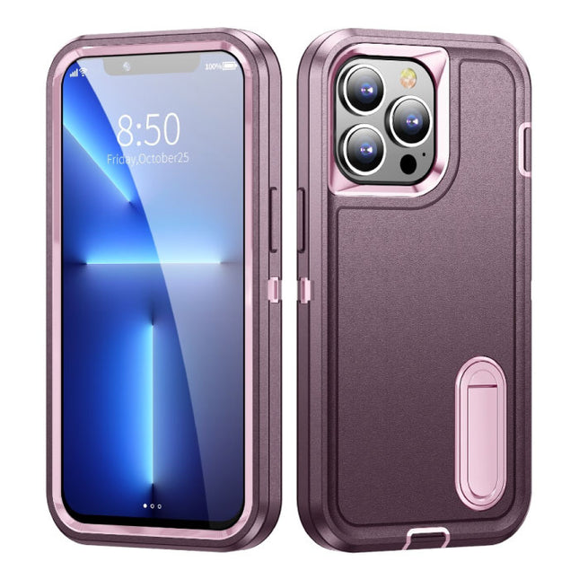 iPhone 11 Pro Max Armor Hoesje met Kickstand - Shockproof Cover Case Paars
