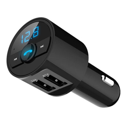 3.6A Dual USB Autolader met Bluetooth Transmitter - Handsfree Oplader FM Radio Kit Met SD-Kaart Slot Zwart