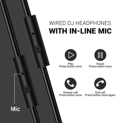 Studio Koptelefoon met 6.35mm en 3.5mm AUX Aansluiting - Headset met Microfoon DJ Headphones Paars