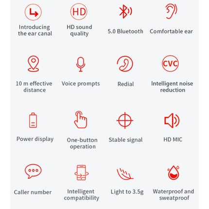 Draadloze Oortjes - Smart Touch Control TWS Oordopjes Bluetooth 5.0  Wireless Buds Oortelefoon Zwart 