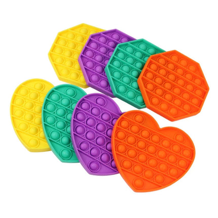 Pop It - Fidget Anti Stress Speelgoed Bubble Toy Siliconen Hartje Oranje-Rood