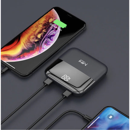 Dual 2x USB Poort Mini Powerbank 10.000mAh - LED Display Externe Noodaccu Batterij Oplader Charger Rood