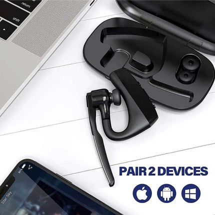 K18 Draadloze Business Headset - Handsfree Oordopje One Click Control TWS Oortje Bluetooth 5.0 Oortelefoon Zwart