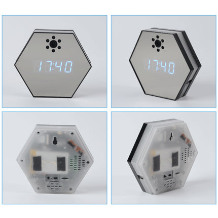 RGB Hexagon Klok met 1080p Camera en WiFi - Binnenbeveiliging Infrarood Nachtzicht