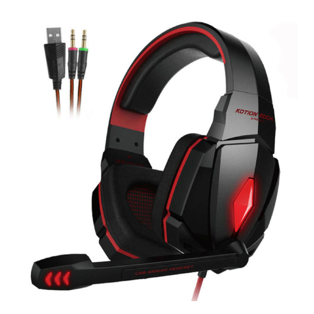 EACH G4000 Stereo Gaming Koptelefoon Headset Headphones met Microfoon Rood