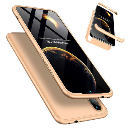 Xiaomi Redmi 8A Full Cover - 360° Body Hoesje Case + Screenprotector Tempered Glass Goud