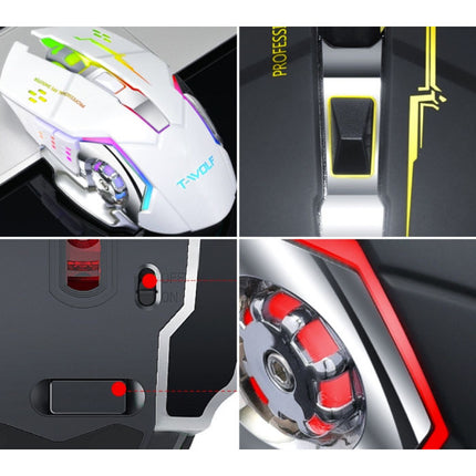 Q-13 Draadloze Gaming Muis - 2.4GHz RGB Optisch Ergonomisch met DPI Aanpassing tot 2400 DPI - Zwart 