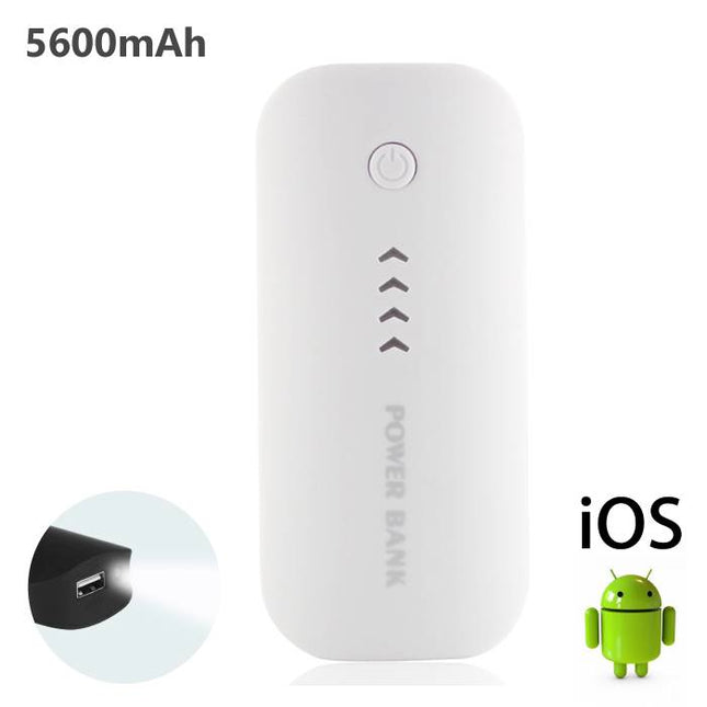 Externe 5600mAh Powerbank Noodaccu Batterij Oplader Wit