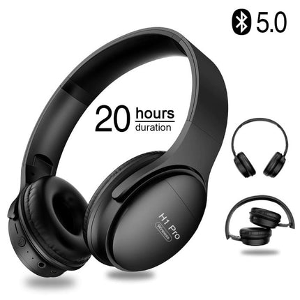 H1 Pro Bluetooth 5.0 Koptelefoon Draadloze Headphones HiFi Stereo Zwart
