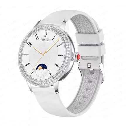 Diamant Smartwatch - Gezondheid Monitor Sport Tracker Horloge iOS Android - Mesh Bandje - Wit