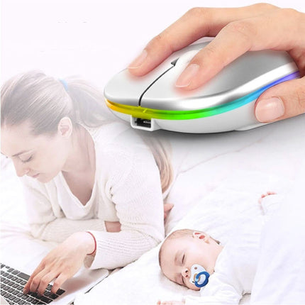 Draadloze RGB Muis - 2.4GHz / 1600DPI / Optisch / Ergonomisch / Tweehandig - Grijs