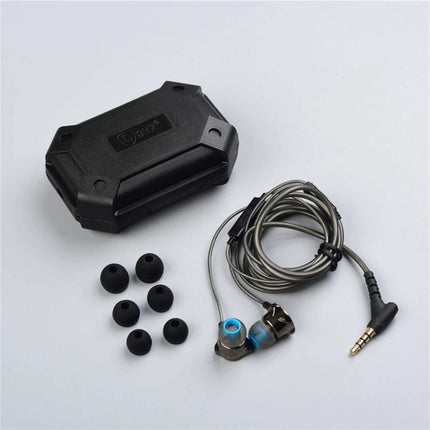DM7 Oordopjes met Microfoon en Controls - 3.5mm AUX Oortjes Volumebeheer Wired Earphones Oortelefoon Zwart