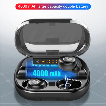9D TWS Draadloze Smart Touch Control Oortjes Bluetooth 5.0 Ear Wireless Buds Earphones Earbuds 4000mAh Powerbank Oortelefoon Zwart