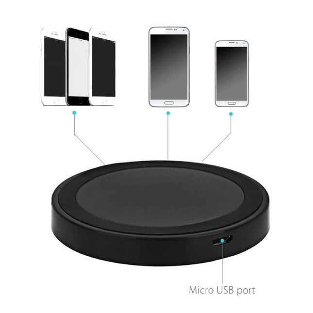 Qi Q5 Universele Draadloze Oplader 5V - 1A Wireless Charging Pad Zwart