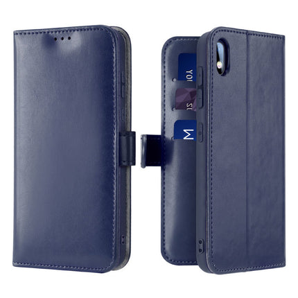 Xiaomi Redmi Note 8 Leren Flip Case Portefeuille - PU Leer Wallet Cover Cas Hoesje Blauw