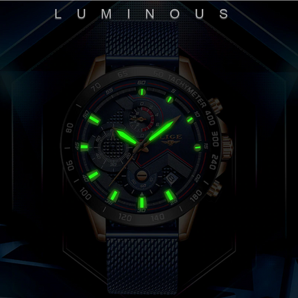 Quartz Horloge - Anoloog Luxe Uurwerk voor Heren - Roestvrij staal - Zwart-Wit