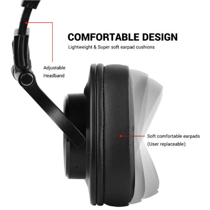 Fusion A70 Studio Bluetooth Koptelefoon met 6.35mm en 3.5mm AUX Aansluiting - Headset met Microfoon DJ Headphones Rood