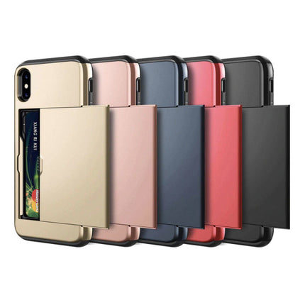 iPhone SE (2016) - Wallet Card Slot Cover Case Hoesje Business Rood