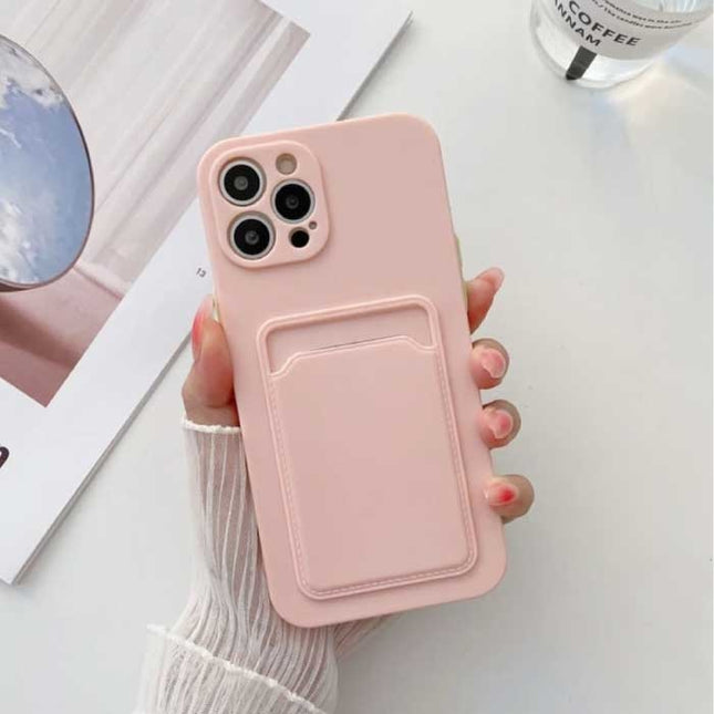 iPhone 13 Kaarthouder - Wallet Card Slot Cover Hoesje Roze