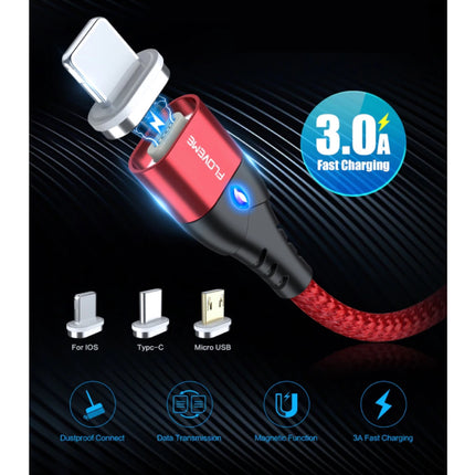 USB-C Magnetische Oplaadkabel 2 Meter Type C - Gevlochten Nylon Oplader Data Kabel Android Zwart