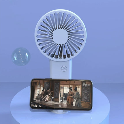 Oplaadbare Draagbare Ventilator - Handventilator op Batterij met Telefoonhouder Wit