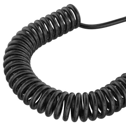 Gekrulde Oplaadkabel voor Micro-USB - 2A Spiraal Veer Datakabel 1.8 Meter Oplader Kabel Zwart