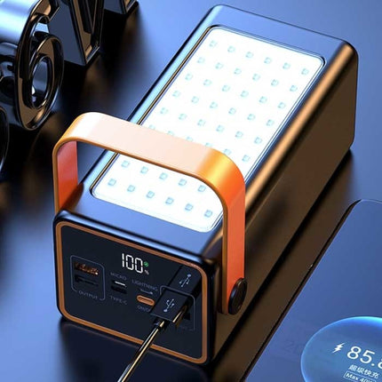 100.000mAh Powerbank met 4 Poorten - 66W Ingebouwde Zaklamp - Externe Noodaccu Batterij Oplader Charger Wit