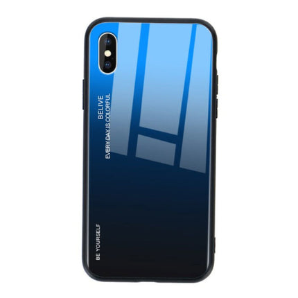 Xiaomi Mi 9T Gradient Hoesje - TPU en 9H Glas - Shockproof Glossy Case Cover Cas Donkerblauw