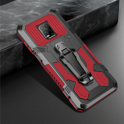 Xiaomi Mi Note 10 Hoesje  - Magnetisch Shockproof Case Cover Cas TPU Rood + Kickstand