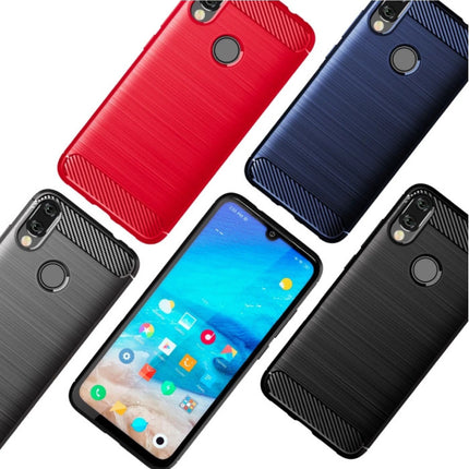 Xiaomi Poco X3 NFC Hoesje - Carbon Fiber Textuur Shockproof Case TPU Cover Blauw