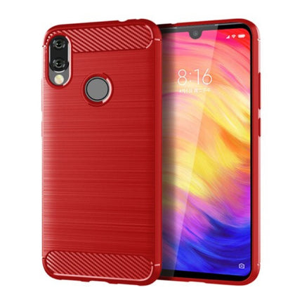 Xiaomi Mi 9T Hoesje - Carbon Fiber Textuur Shockproof Case TPU Cover Rood