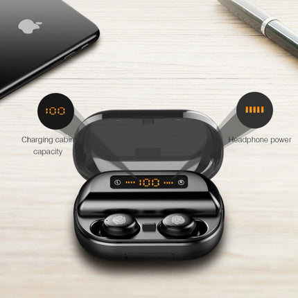 9D TWS Draadloze Smart Touch Control Oortjes Bluetooth 5.0 Ear Wireless Buds Earphones Earbuds 4000mAh Powerbank Oortelefoon Zwart