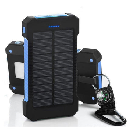  Solar Charger 30.000mAh Externe Powerbank Zonnepaneel Noodaccu Batterij Oplader Zon Oranje