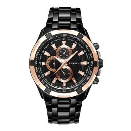 Staal Horloge voor Heren - Leren Bandje Anoloog Luxe Uurwerk voor Mannen Kwarts