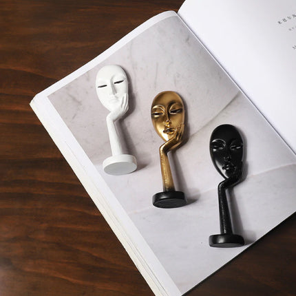 Denker Sculptuur Abstract Beeld - Decor Standbeeld Ornament Hars Tuin Bureau Zwart