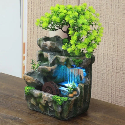 Sier Waterval Zen Garden Watermolen - Bonsai Boom Feng Shui Fontein Decor Ornament 