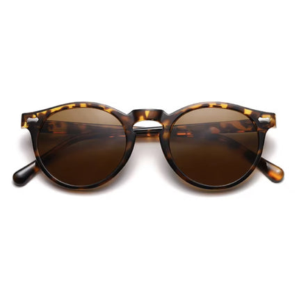 Vintage Zonnebril voor Dames - UV400 Gepolariseerde Bril Shades Brillen - Luipaard Bruin