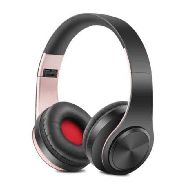 Draadloze Koptelefoon Bluetooth Wireless Headphones Stereo Gaming Roze-Zwart