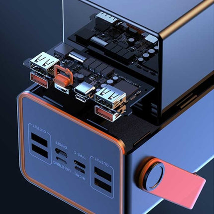 100.000mAh Powerbank met 4 Poorten - 66W Ingebouwde Zaklamp - Externe Noodaccu Batterij Oplader Charger Wit