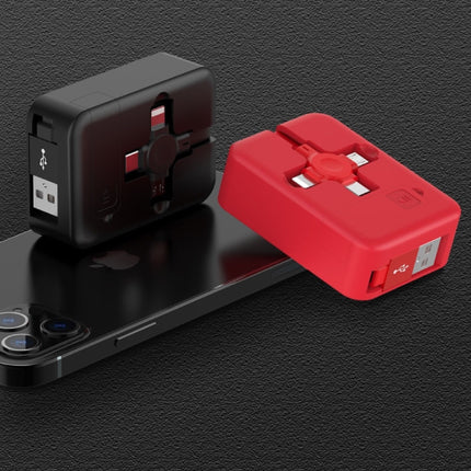 3 in 1 Intrekbare Oplaadkabel - iPhone Lightning / USB-C / Micro-USB - 1 Meter Oplader Data Kabel Rood