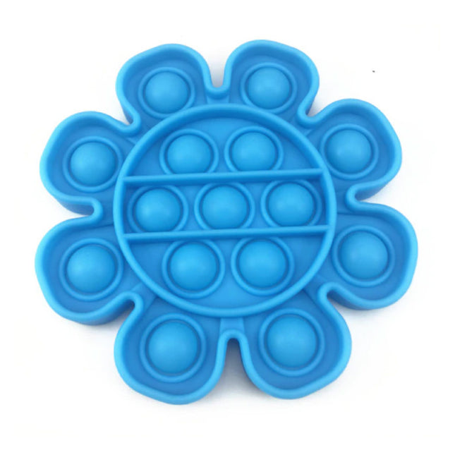 Pop It - Fidget Anti Stress Speelgoed Bubble Toy Siliconen Bloem Blauw