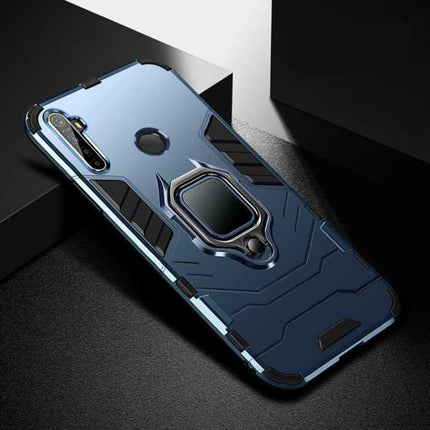 Oppo Realme 5 Hoesje  - Magnetisch Shockproof Case Cover + Kickstand Blauw