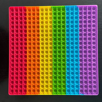 XXL Pop It - 300mm Extra Extra Groot Fidget Anti Stress Speelgoed Bubble Toy Siliconen Vierkant Regenboog