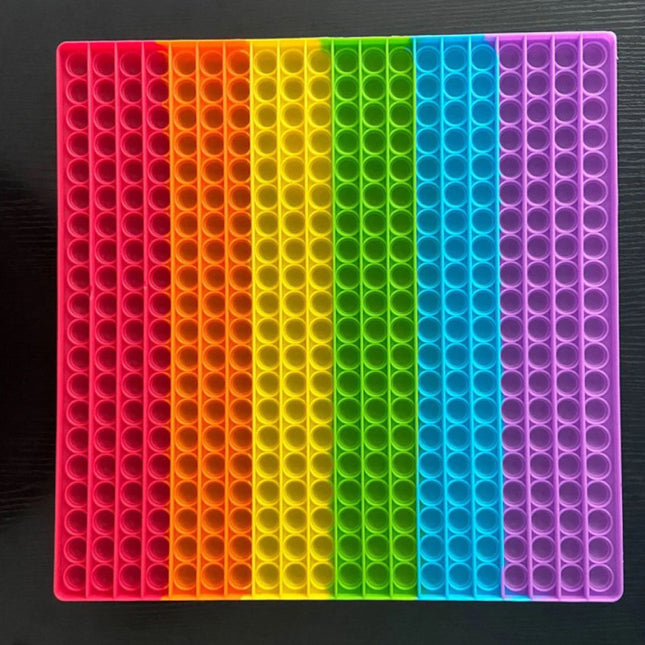 XXL Pop It - 300mm Extra Extra Groot Fidget Anti Stress Speelgoed Bubble Toy Siliconen Vierkant Regenboog