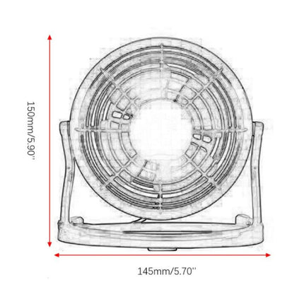 Oplaadbare Draagbare Ventilator - Handventilator 2500RPM Blauw