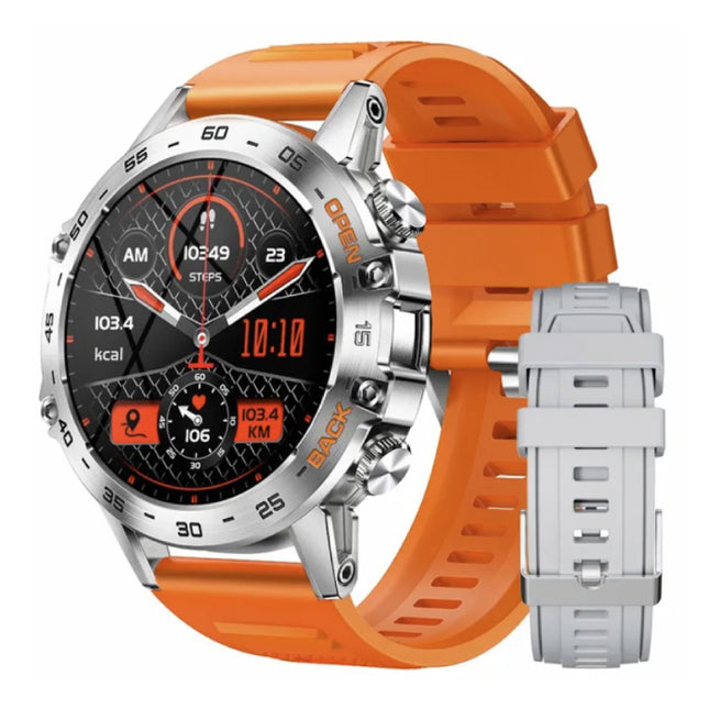 Smartwatch - Gezondheid Monitor Sport Tracker Horloge iOS Android - Silicoon Bandje - Oranje