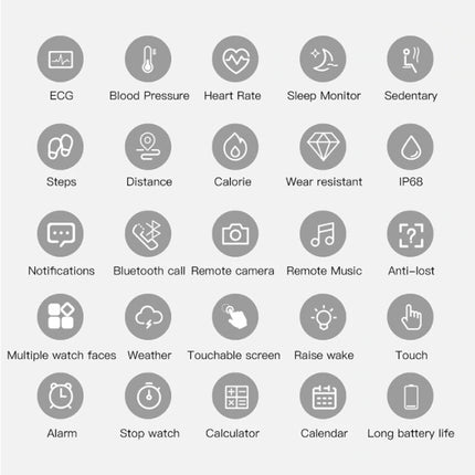 Sports Smartwatch Fitness Sport Activity Tracker Smartphone Horloge iOS Android iPhone Samsung Huawei Zwart Metaal