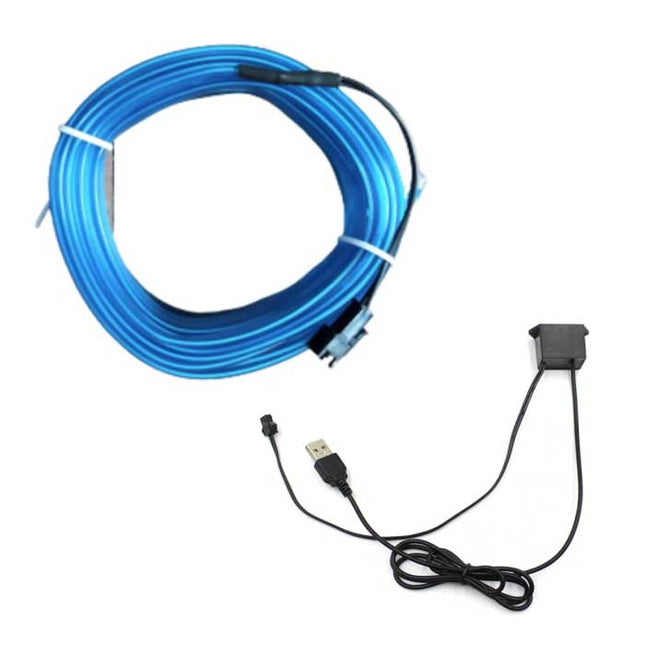 Neon LED Strip 1 Meter - Flexibele Verlichting Tube met  USB Adapter Waterdicht Blauw