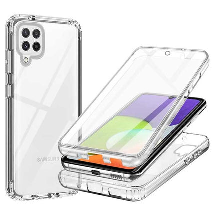 Samsung Galaxy A22 Full Body 360° Hoesje - Volledige Bescherming Transparant TPU Silicone Case + PET Screenprotector