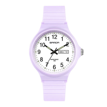 Minimalist Horloge voor Dames - Waterdicht Glow in the Dark Uurwerk Paars